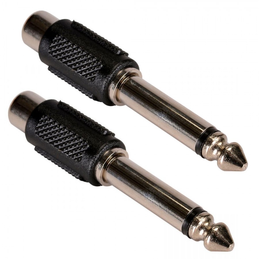 Stagg AC-PMCFH Audio Adapter, RCA Mono Female to 6.3mm Mono Jack Male, 4-Pack